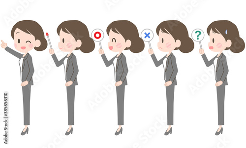 ビジネスウーマン　ポインター　セット