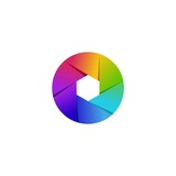 Colorful Camera shutter vector icon isolated