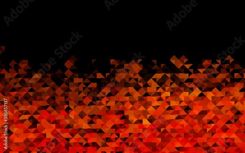 Dark Orange vector background with triangles.