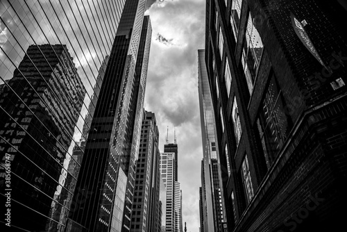 Chicago skyline, view up