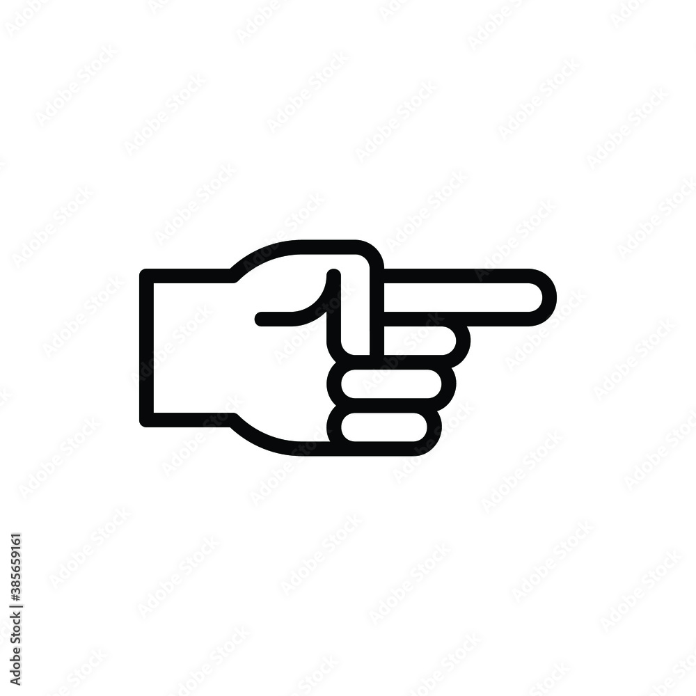 Vecteur Stock Point to Right, Hand Sign Icon Logo Illustration Vector