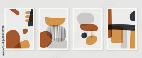 Abstract wall art vector collection.  Abstract organic shape Art design for poster, print, cover, wallpaper, Minimal and  natural wall art. Vector illustration.