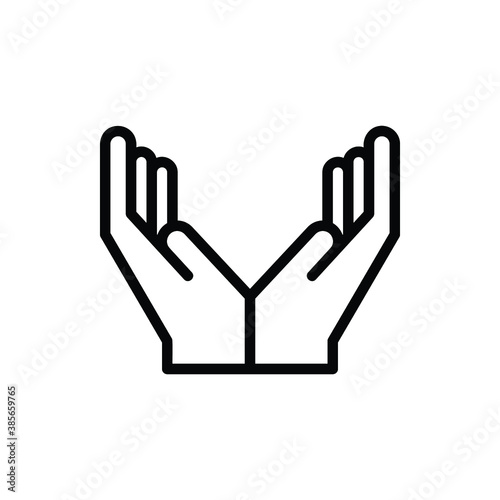 Pray, Hand Sign Icon Logo Illustration Vector Isolated. Hand Sign and Gesture Icon-Set. Suitable for Web Design, Logo, App, and UI. Editable Stroke and Pixel Perfect. EPS 10.