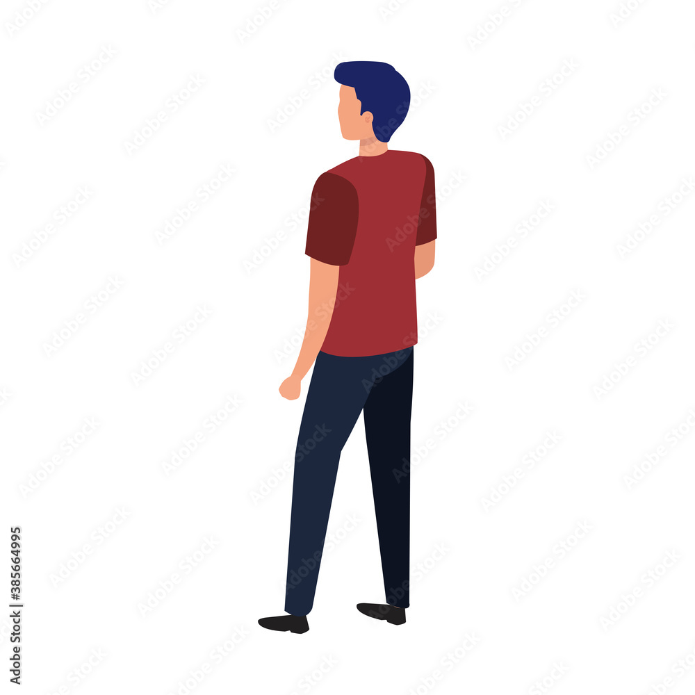 man cartoon of back design, Boy male person people human social media and portrait theme Vector illustration