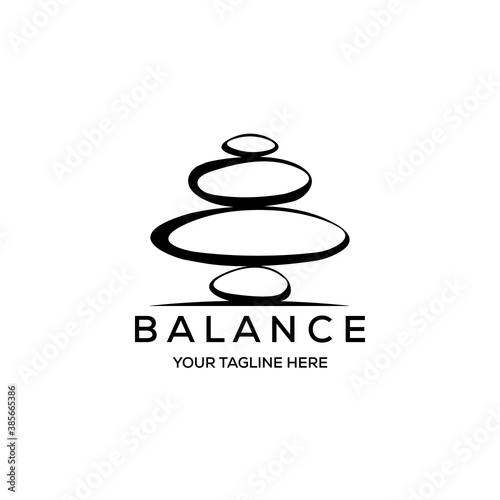 stone rock balancing logo spa wellness vector emblem illustration design