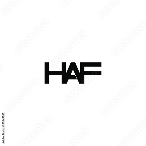 haf letter original monogram logo design