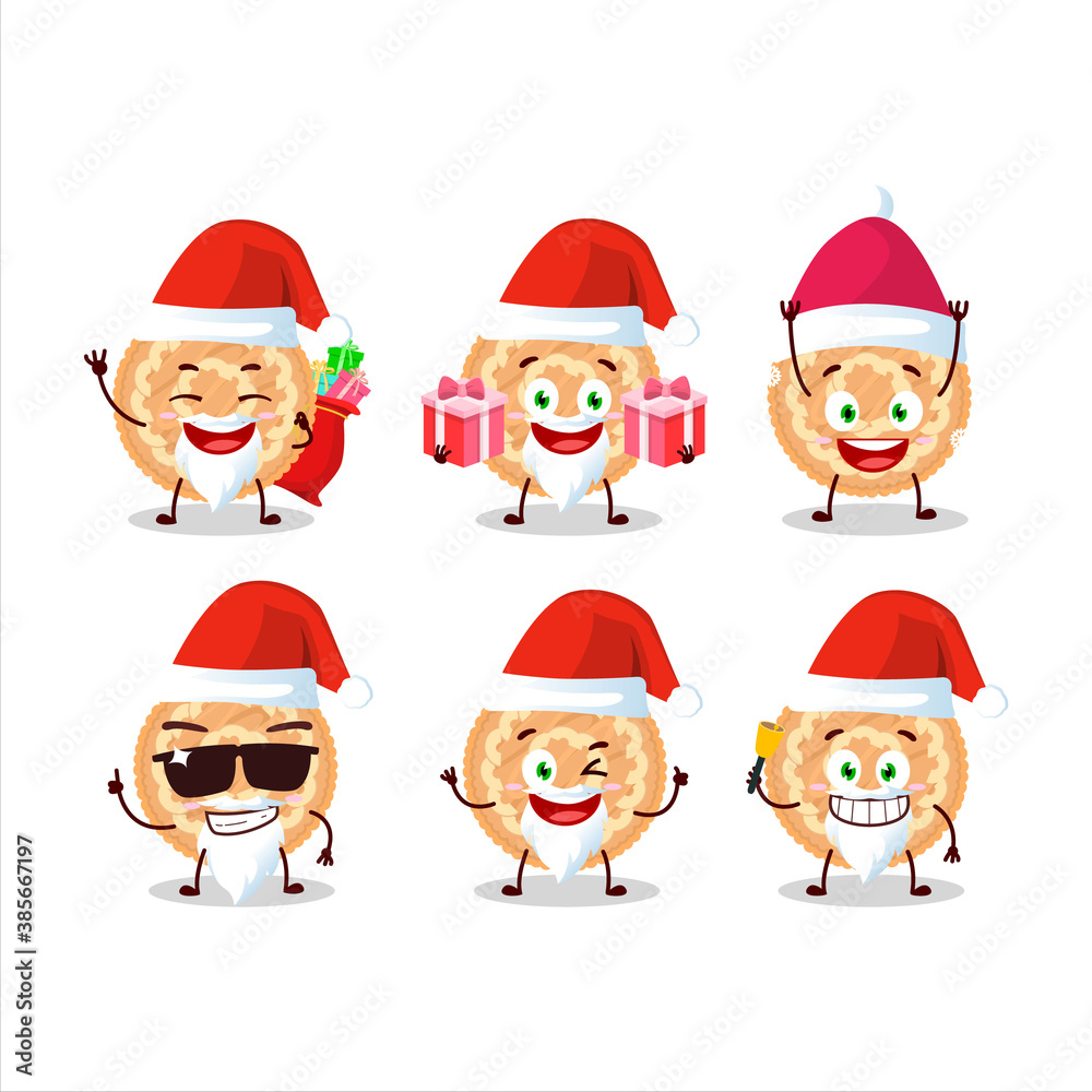 Santa Claus emoticons with potatoes pie cartoon character Santa Claus emoticons with potatoes pie cartoon character