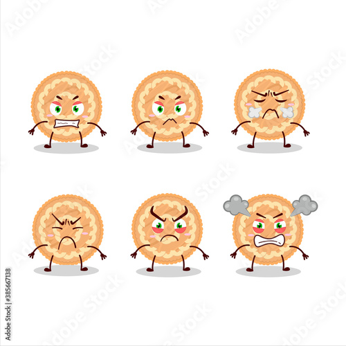 Potatoes pie cartoon character with various angry expressions