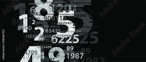 background with numbers in rhythmic dimensions.	