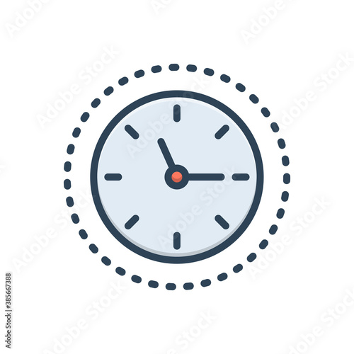 Color illustration icon for around the clock