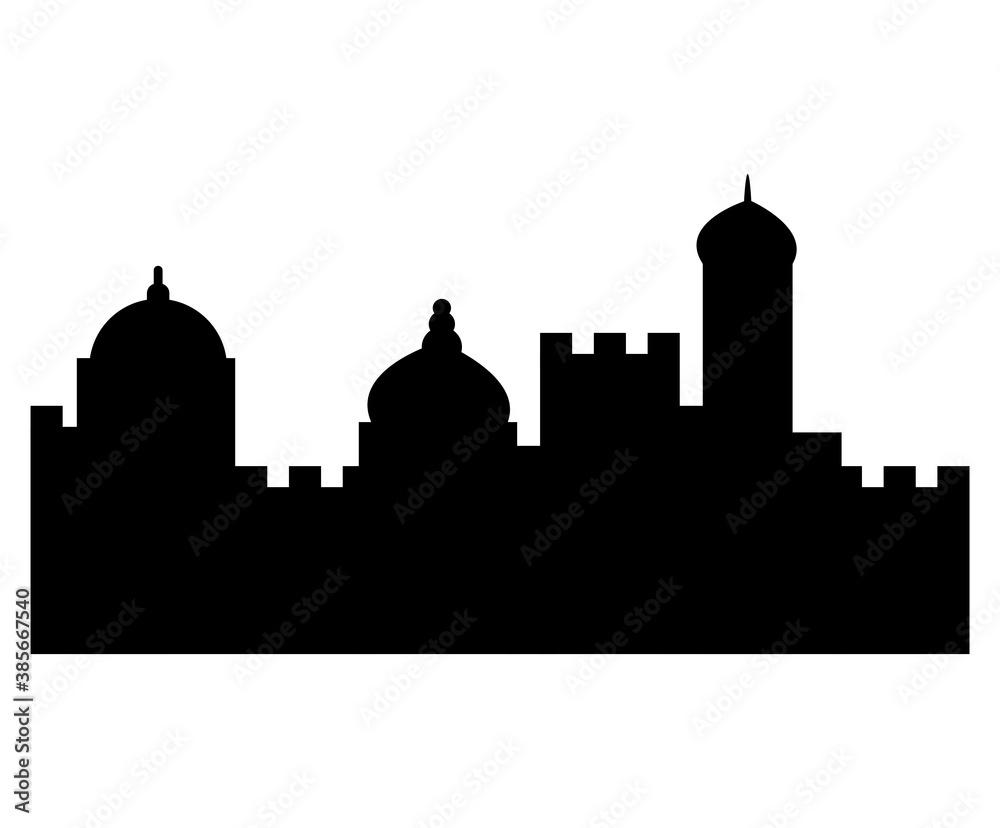 Fototapeta premium desert city buildings silhouette design, architecture and urban theme Vector illustration