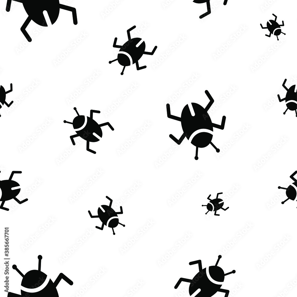 seamless pattern with bug on white background