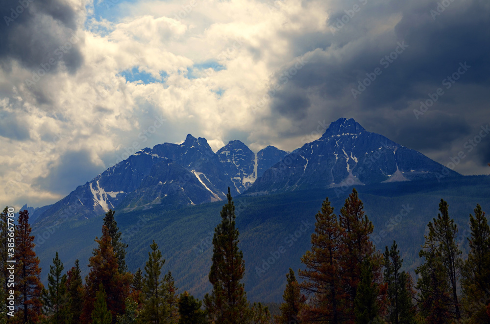 Alberta, Canada - Rocky Mountain Peaks by Highway 93