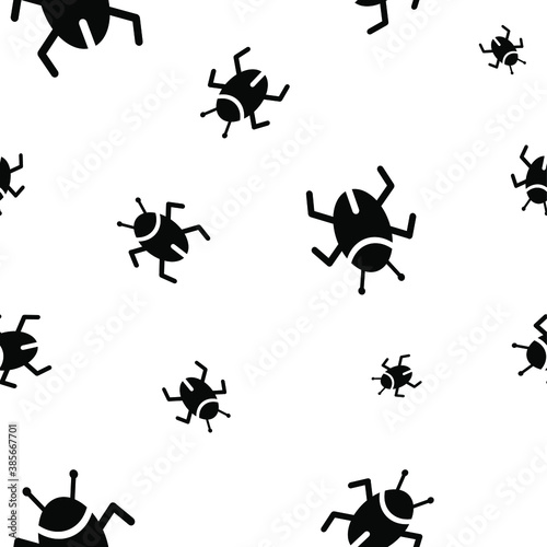 seamless pattern with bug on white background