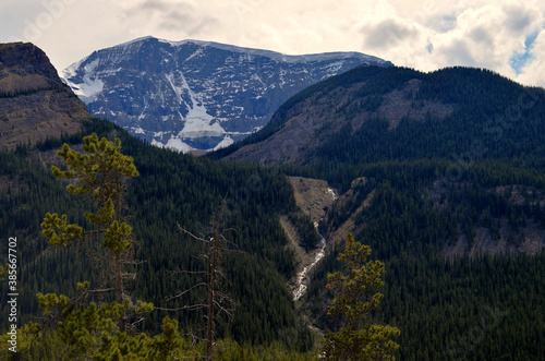 Alberta, Canada - River Snaking through the Rocky Mountains by Highway 93