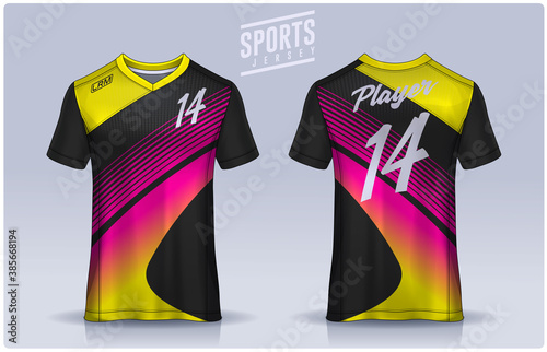 t-shirt sport design template, Soccer jersey mockup for football club. uniform front and back view.