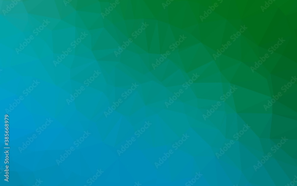 Light Blue, Green vector shining triangular template.