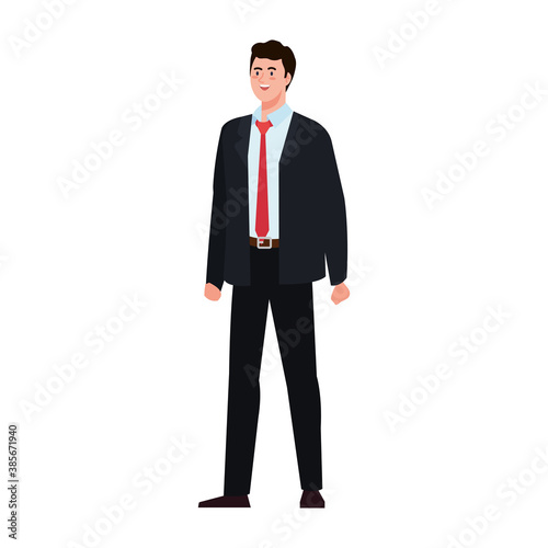 Businessman cartoon with suit isolated design, business and management theme Vector illustration