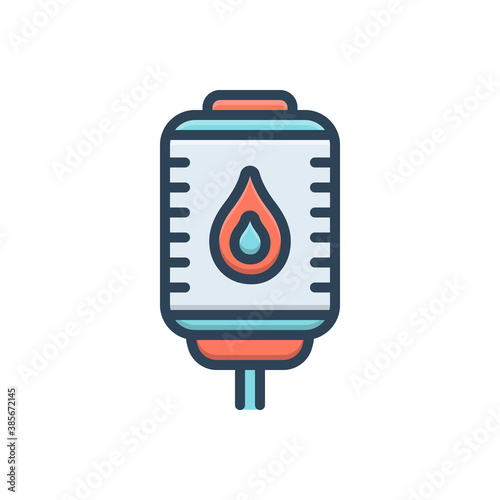 Color illustration icon for blood
