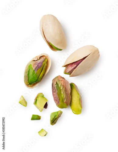 Fototapeta kuchenna Pistachios on a white background
