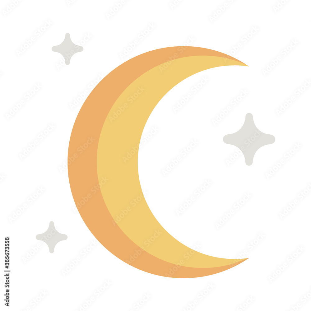 Moon with stars of night bedtime sky space moonlight nature light lunar and science theme Vector illustration Moon with stars of night bedtime sky space moonlight nature light lunar and science theme Vector illustration