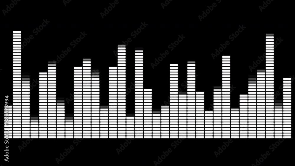Sound Waves Audio Equalizer with transparent background. Black & white equalizer bars