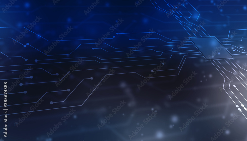Fototapeta premium Abstract futuristic circuit board Illustration high computer technology background. Hi-tech digital technology concept.Circuit board pattern for technology background