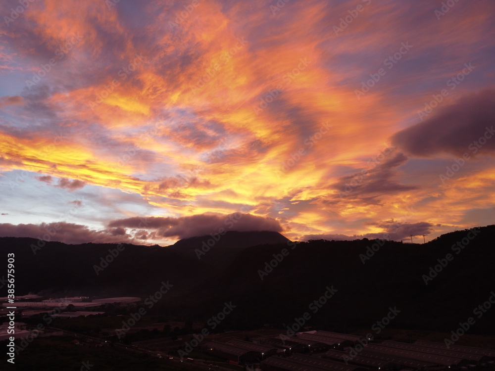 sunrise of the pacaya volcano