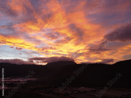 sunrise of the pacaya volcano