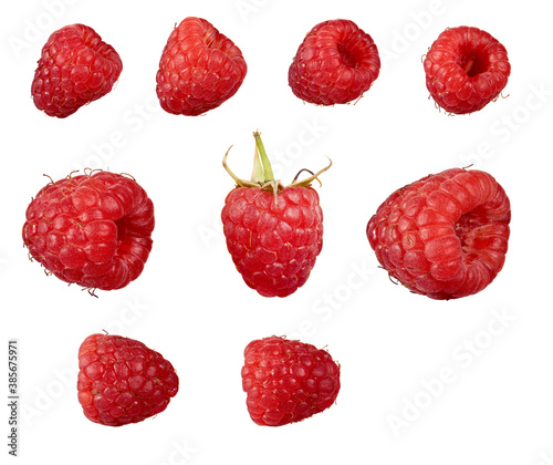 Raspberry on white background