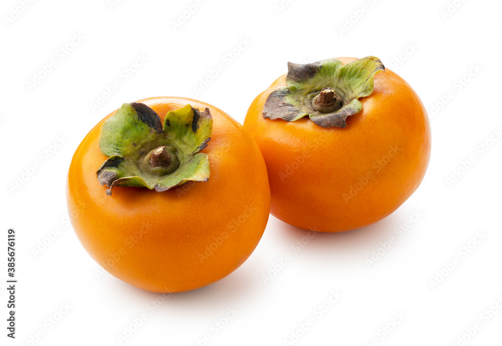 Japanese Persimmon on a White Background Japanese Persimmon on a White Background