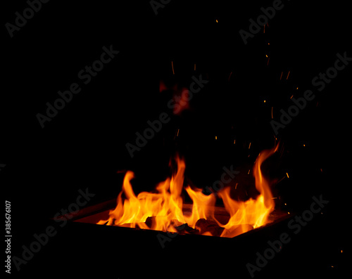 fire on black background