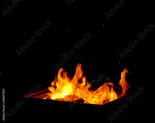 fire on black background © bunbok