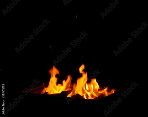 fire on black background © bunbok