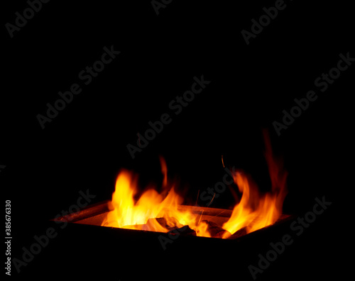 Fire on black background © bunbok
