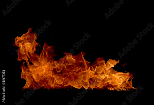 Fire on black background © bunbok