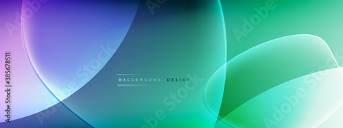 Vector abstract background - liquid bubble shapes on fluid gradient with shadows and light effects. Shiny design template for text