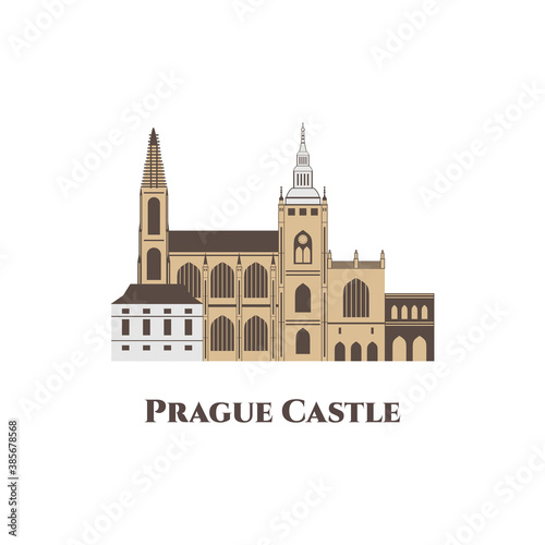 Flat landmark icon of Pragu...
