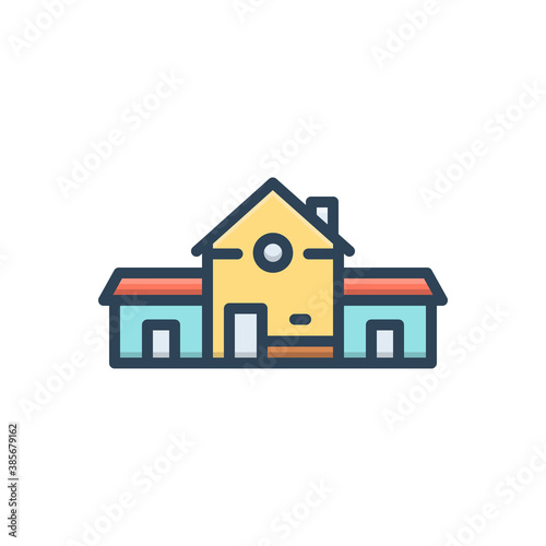 Color illustration icon for prefabricated