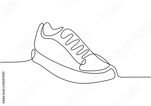 One line drawing of shoe. S...