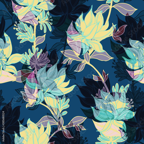 Beautiful seamless floral pattern background 