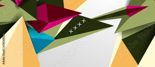 3d low poly abstract shape background vector illustration