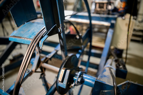 Inside an old power plant for the production of a powerful electric cable.