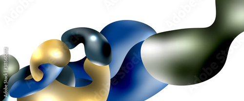 Bubbles abstract background. Liquid splashes on white vector template