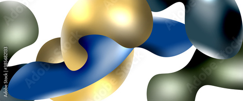 Bubbles abstract background. Liquid splashes on white vector template