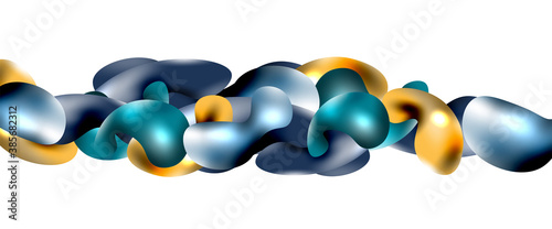 Bubbles abstract background. Liquid splashes on white vector template