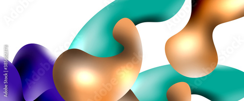 Bubbles abstract background. Liquid splashes on white vector template