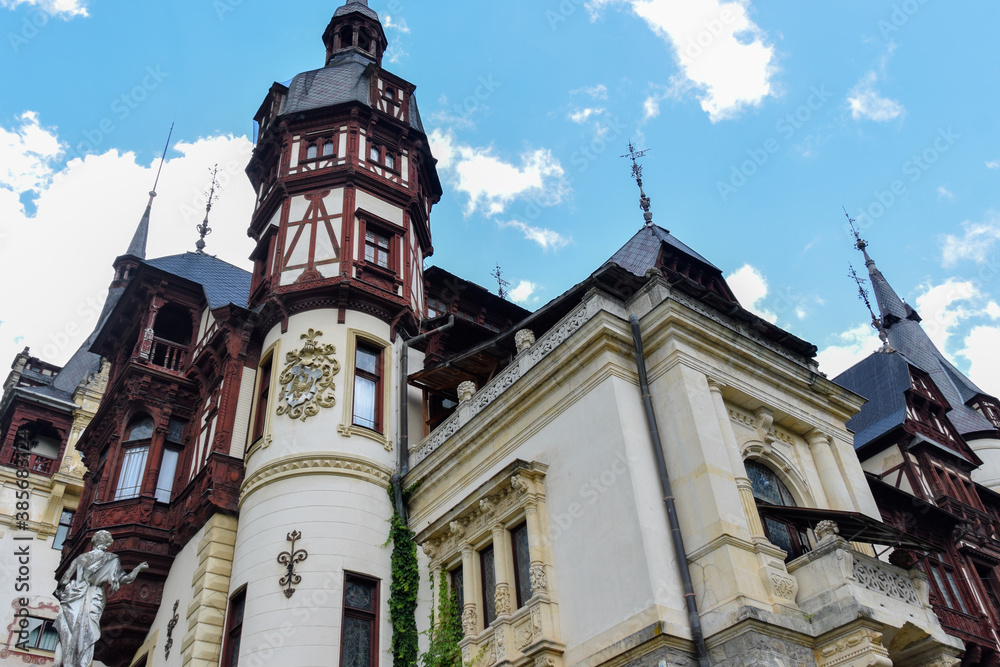 Naklejka premium The Beautiful Peles Castle, Sinaia, Prahova, Romania