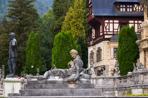 Statue of a Woman Situated in Front of Peles Castle, Sinaia, Prahova, Romania