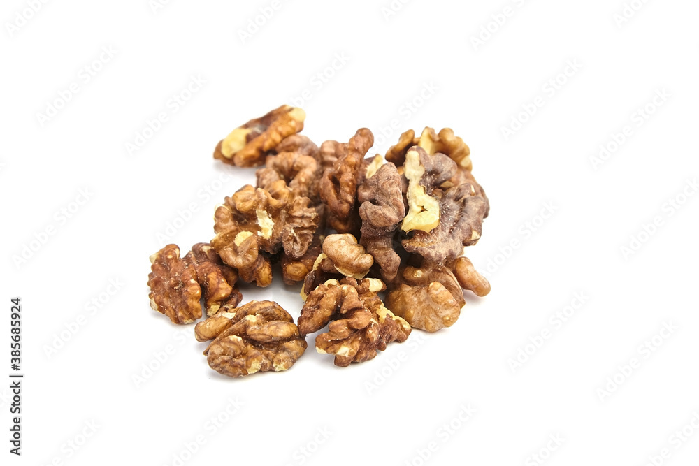 Walnuts kernels isolated on white background Walnuts kernels isolated on white background